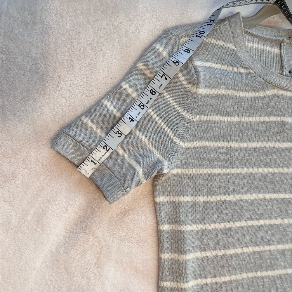 Banana Republic Womens Gray White Short‎ Sleeve Cotton Dress Casual Small - Picture 10 of 10
